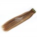 Double Drawn Highlight #4/27 Bone Straight Bundles With 4x4 Lace Closure